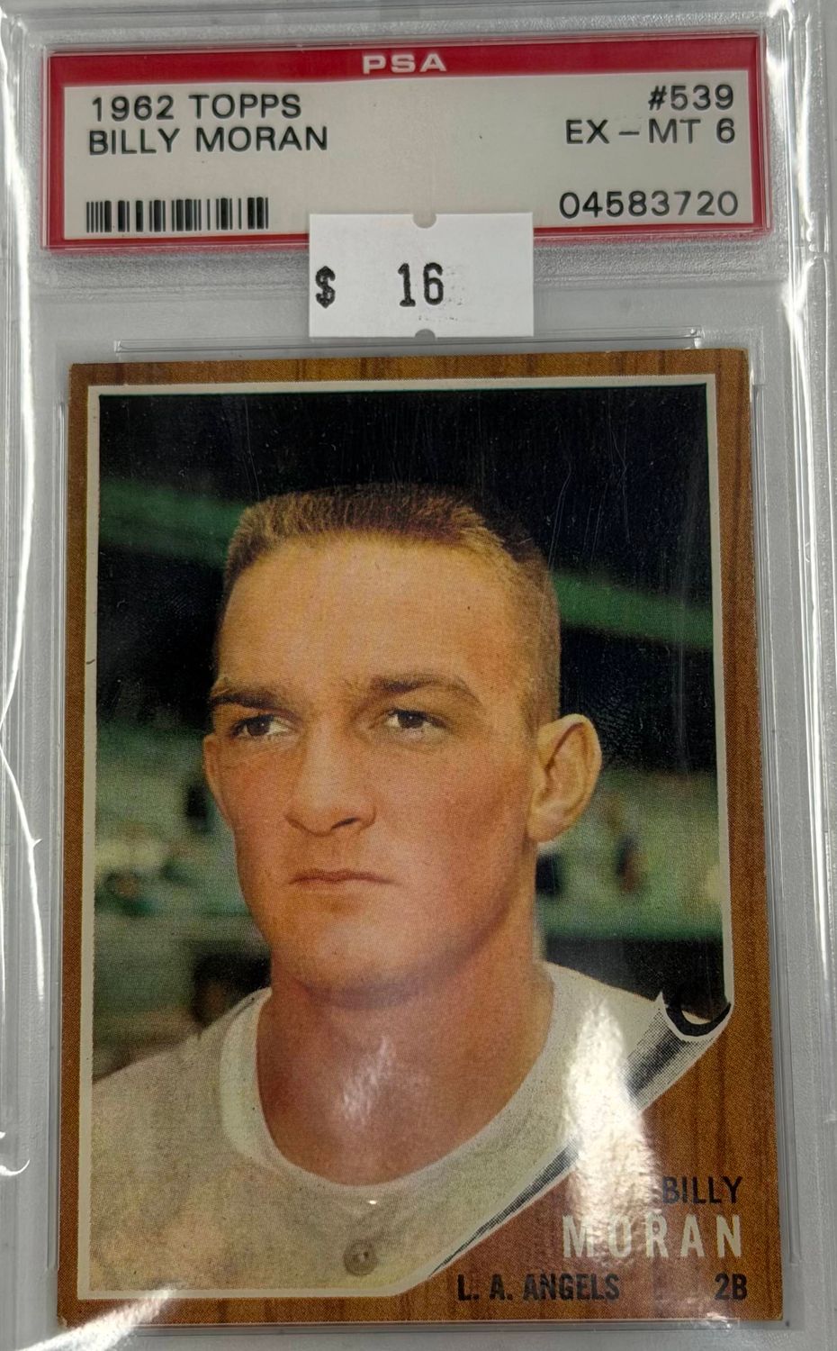 1962 Topps Billy Moran #539 PSA 6 (EX-MT) #04583720