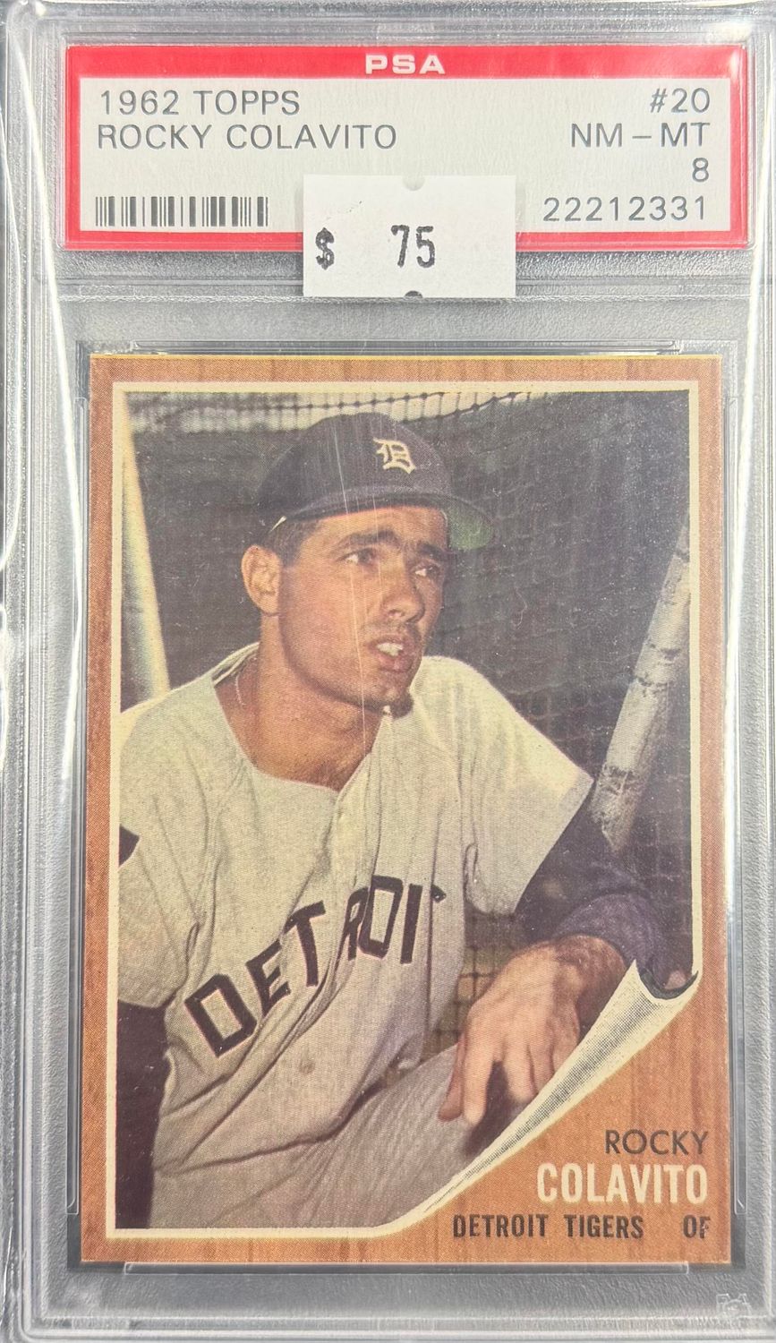 1962 Topps Rocky Colavito #20 PSA 8 (NM-MT) #22212331