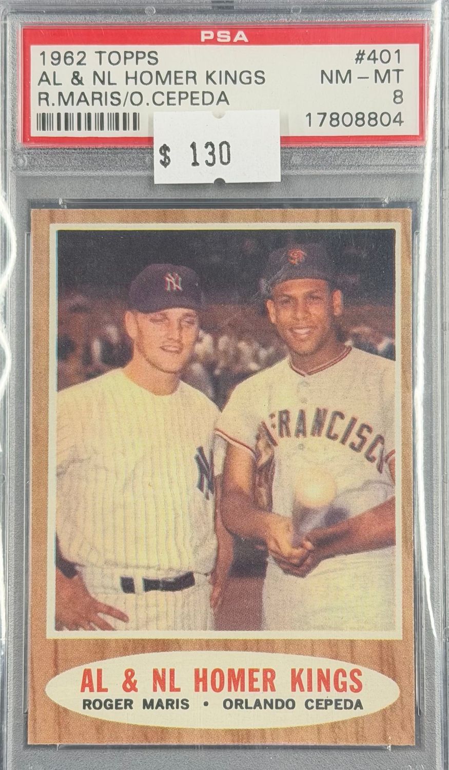 1962 Topps AL &amp; NL Homer Kings #401 PSA 8 (NM-MT) #17808804