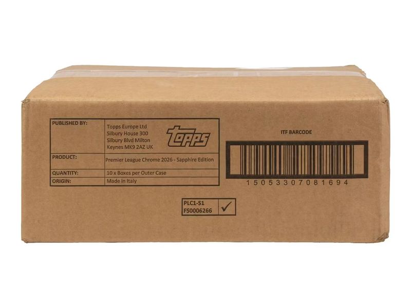 2026 Topps Chrome Premier League EPL Soccer Sapphire Edition Hobby 10-Box Case [Topps Direct]