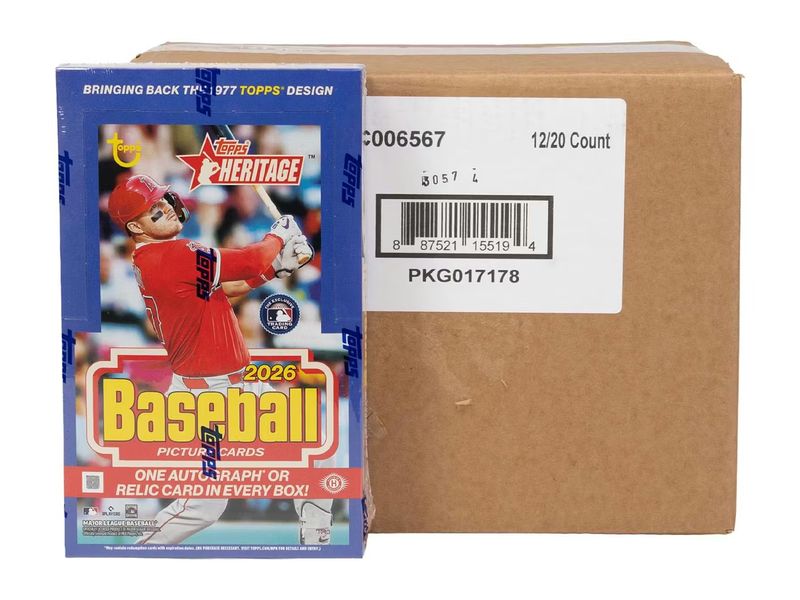 2026 Topps Heritage Baseball Hobby 12-Box Case [Topps Direct]