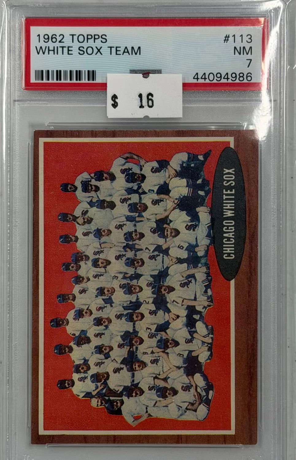 1962 Topps White Sox Team #113 PSA 7 (NM) #44094986