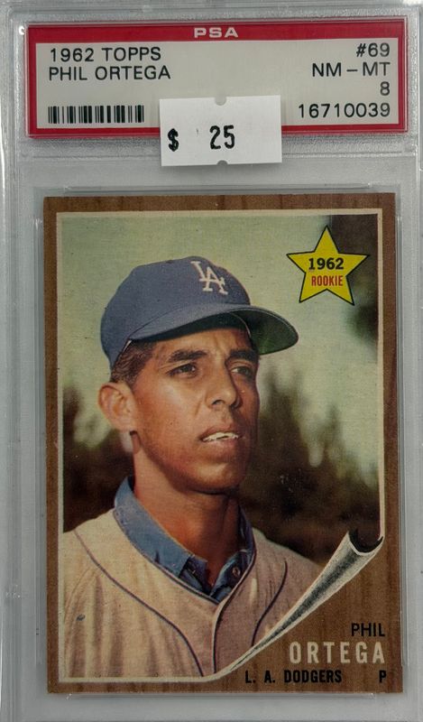 1962 Topps Phil Ortega #69 PSA 8 (NM-MT) #16710039