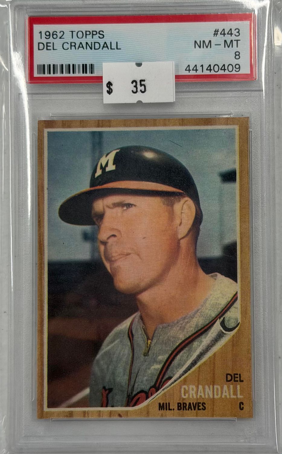 1962 Topps Del Crandall #443 PSA 8 (NM-MT) #44140409