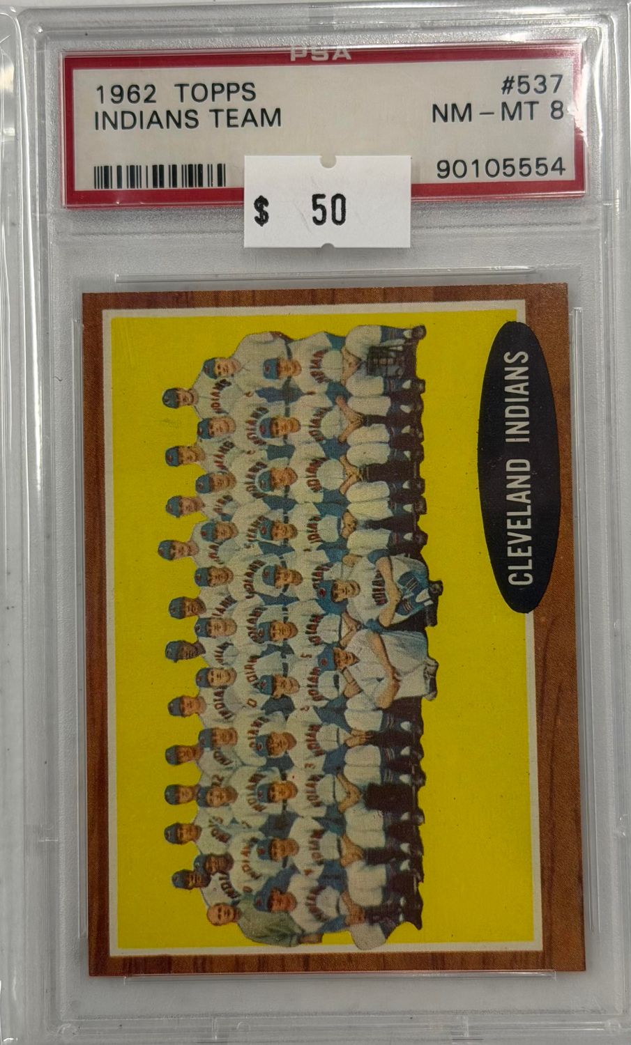 1962 Topps Indians Team #537 PSA 8 (NM-MT) #90105554