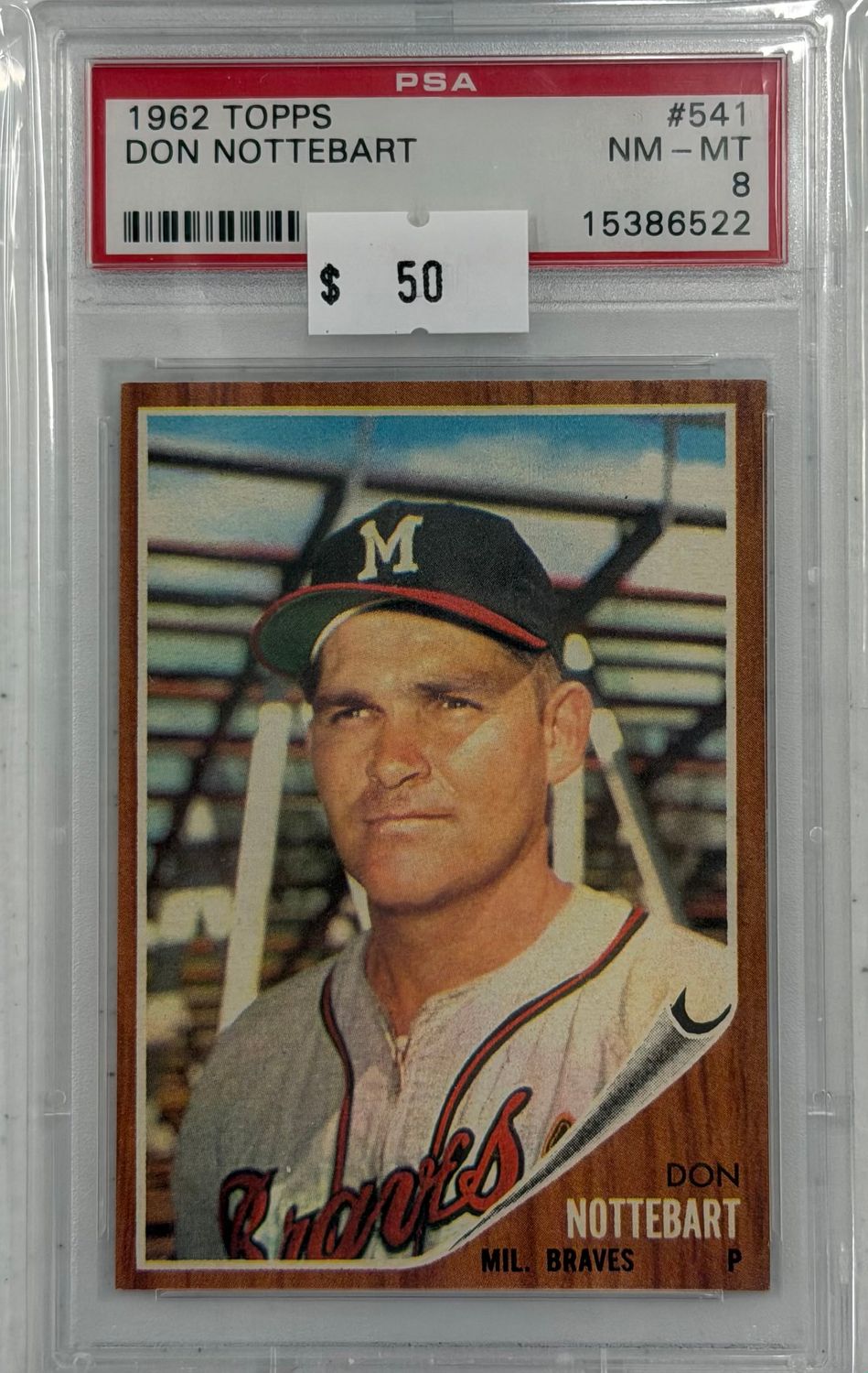 1962 Topps Don Nottebart #541 PSA 8 (NM-MT) #15386522