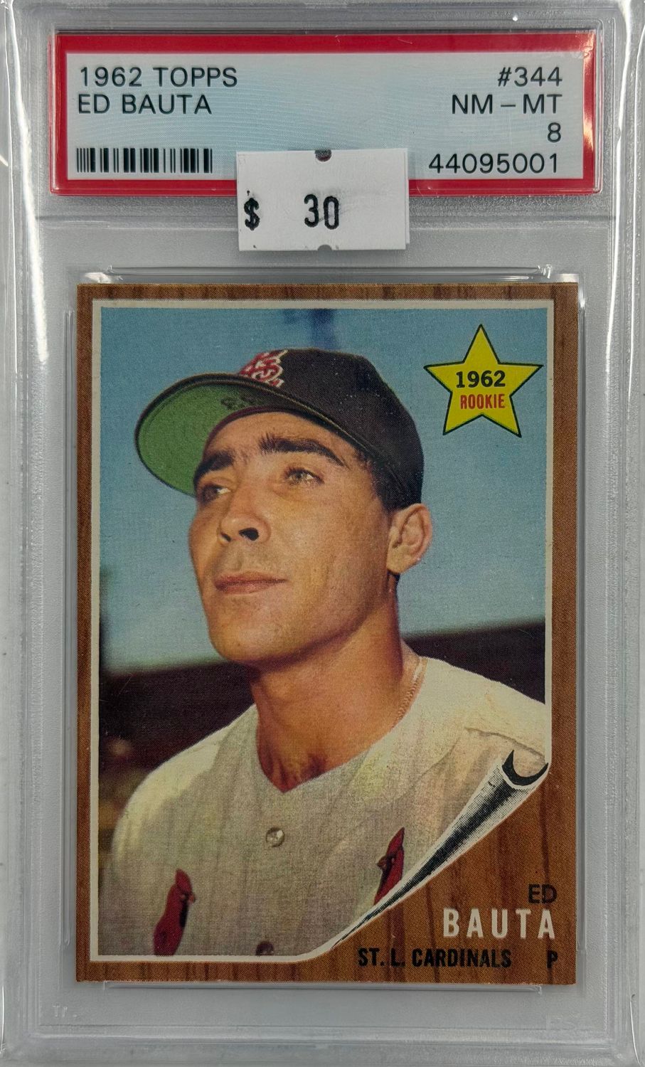 1962 Topps Ed Bauta #344 PSA 8 (NM-MT) #44095001