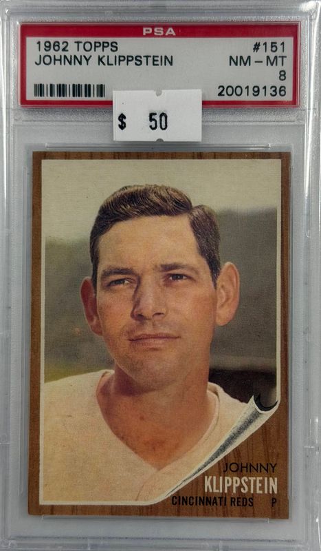 1962 Topps Johnny Klippstein #151 PSA 8 (NM-MT) #20019136