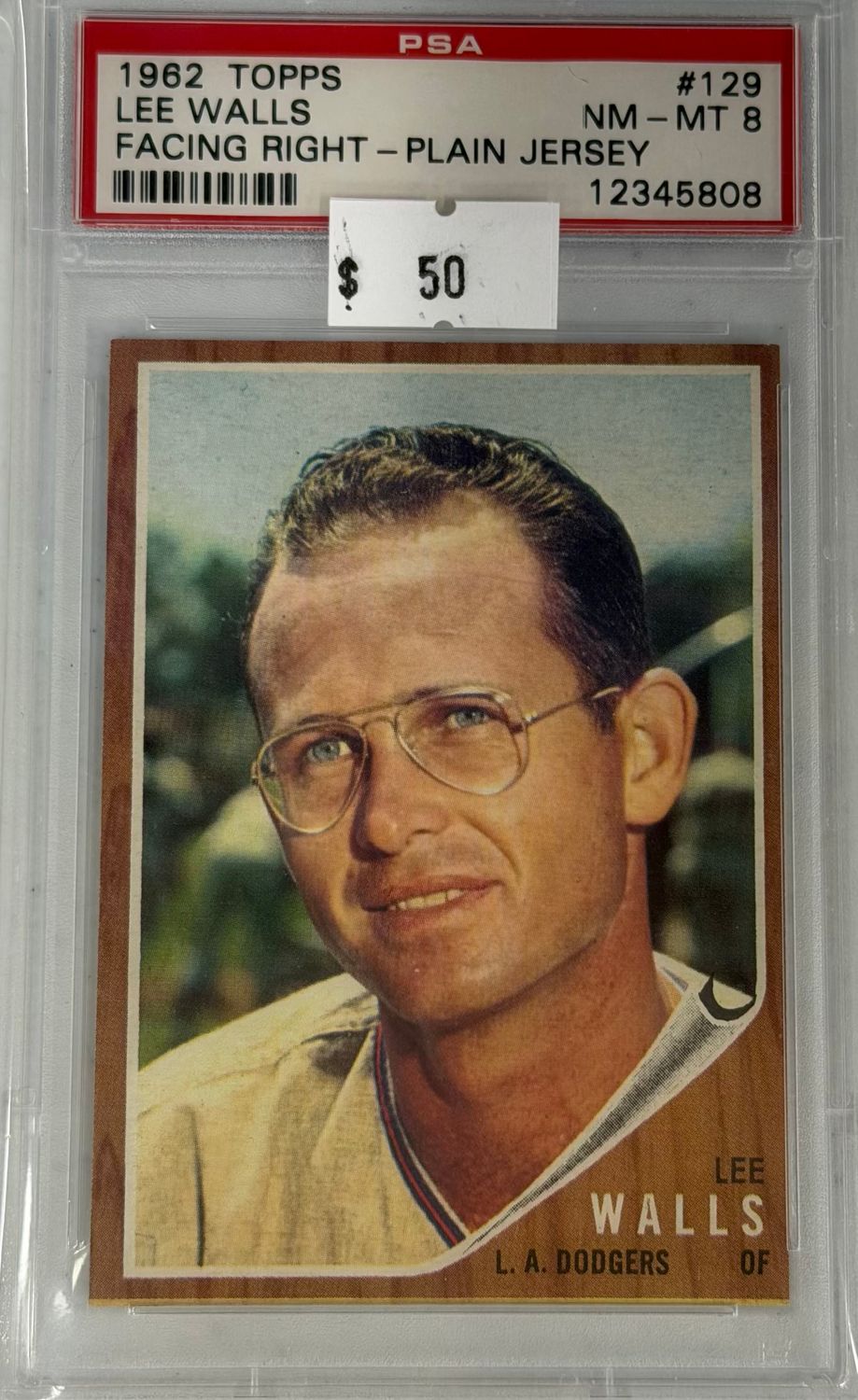 1962 Topps Lee Walls #129 PSA 8 (NM-MT) #12345808
