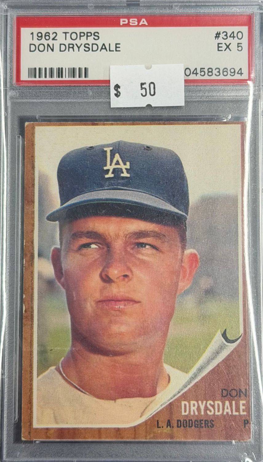 1962 Topps Don Drysdale #340 PSA 5 (EX) #04583694