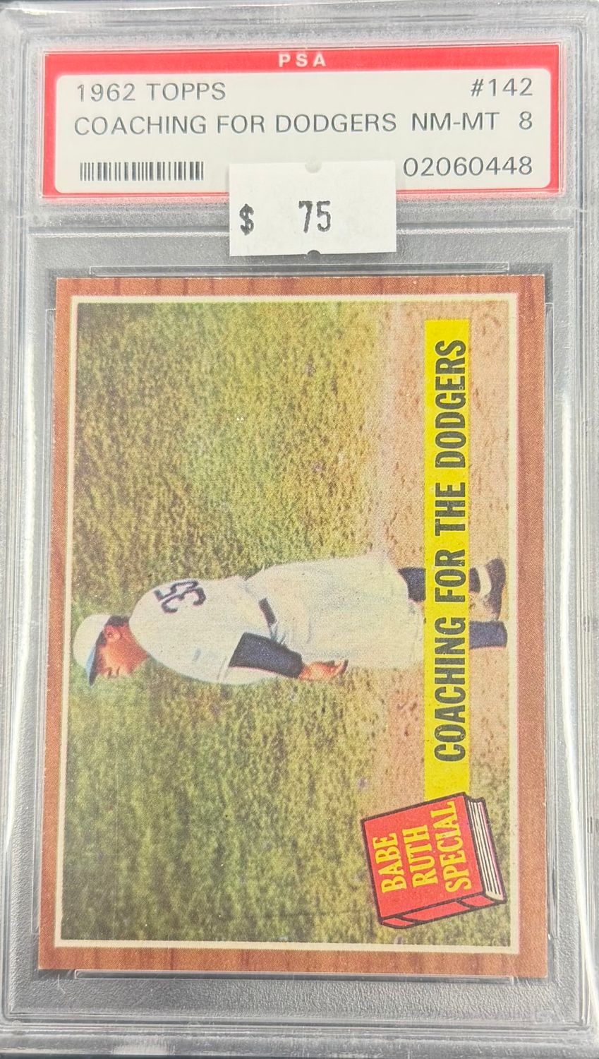 1962 Topps Coaching for Dodgers #142 PSA 8 (NM-MT) #02060448
