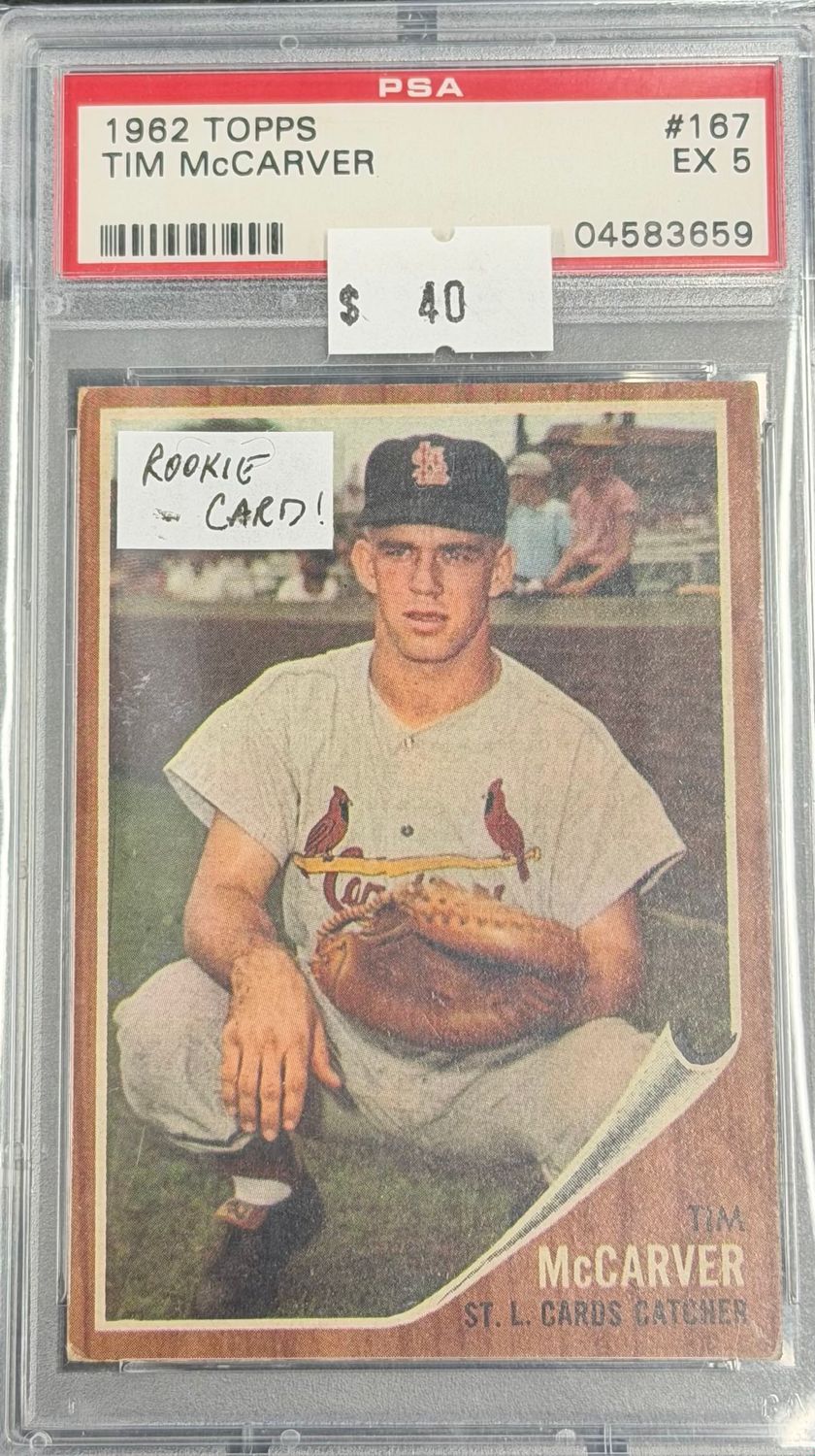 1962 Topps Tim McCarver #167 Rookie PSA 5 (EX) #04583659