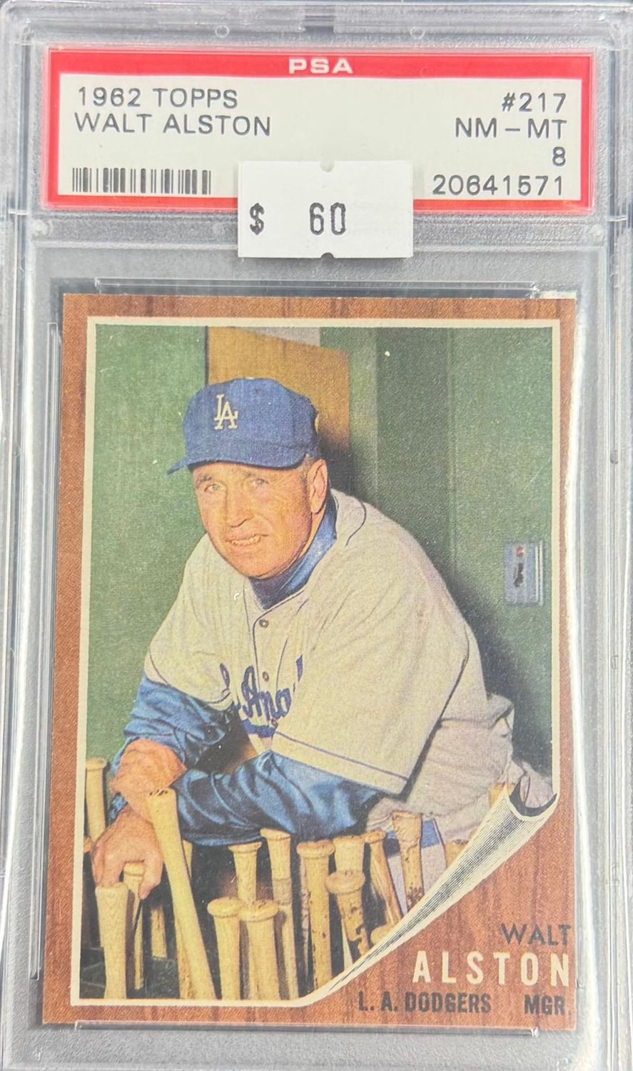 1962 Topps Walt Alston #217 PSA 8 (NM-MT) #20641571