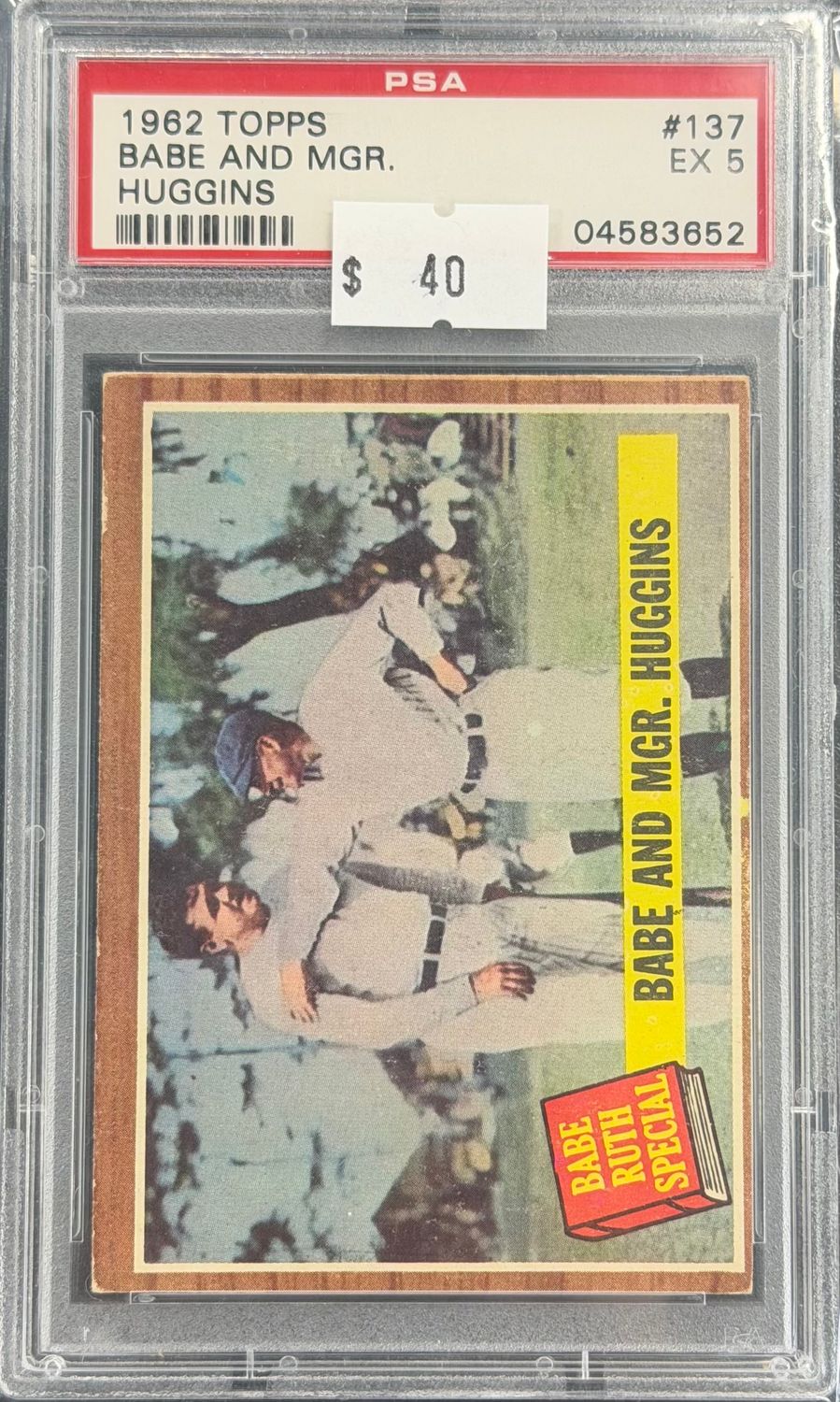 1962 Topps Babe and Mgr. Huggins #137 PSA 5 (EX) #04583652