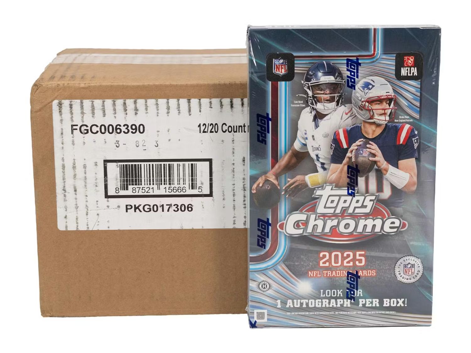 2025 Topps Chrome Football Hobby 12-Box Case [Topps Direct]
