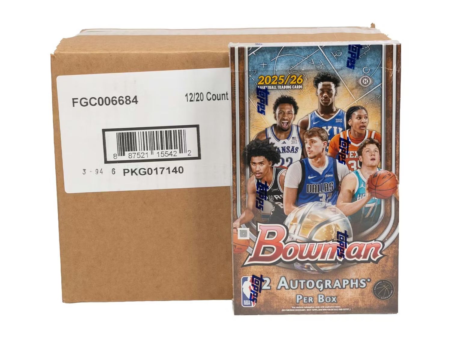 2025-26 Bowman University Basketball Hobby 12-Box Case [Topps Direct]