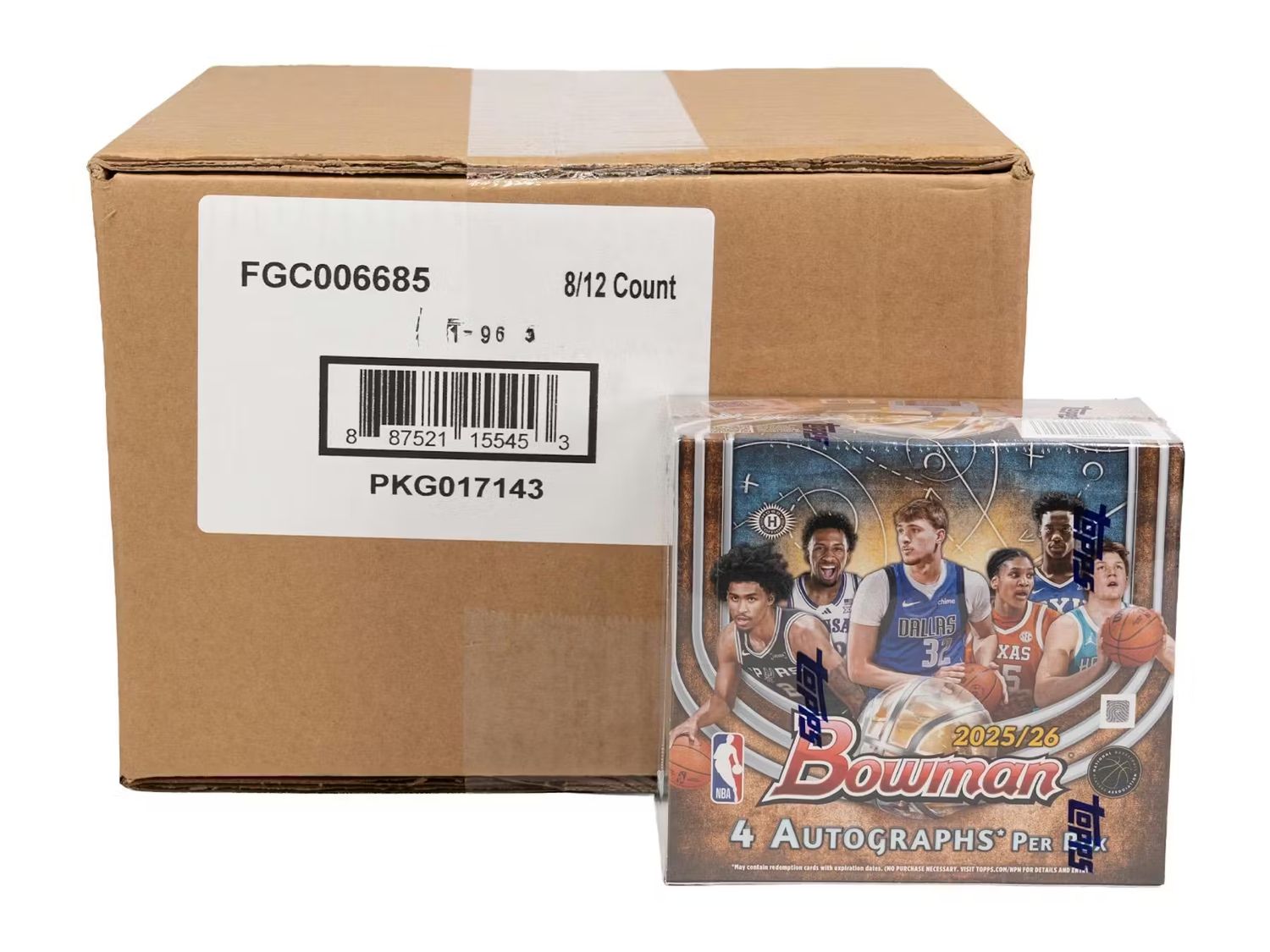 2025-26 Bowman University Basketball Hobby Jumbo 8-Box Case [Topps Direct]