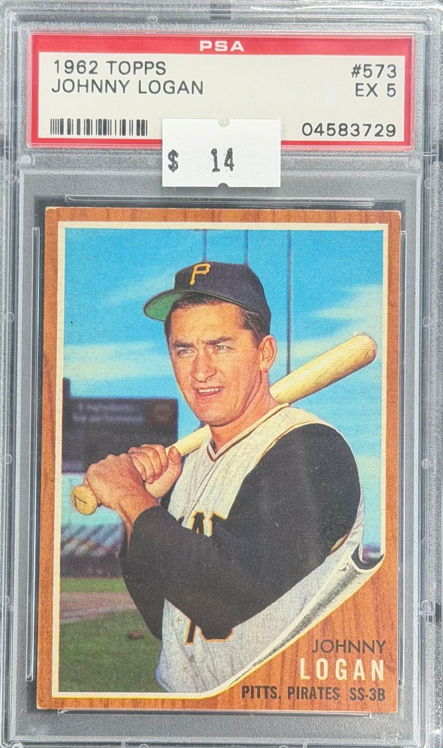 1962 Topps Johnny Logan #574 PSA 5 (EX) #04583729