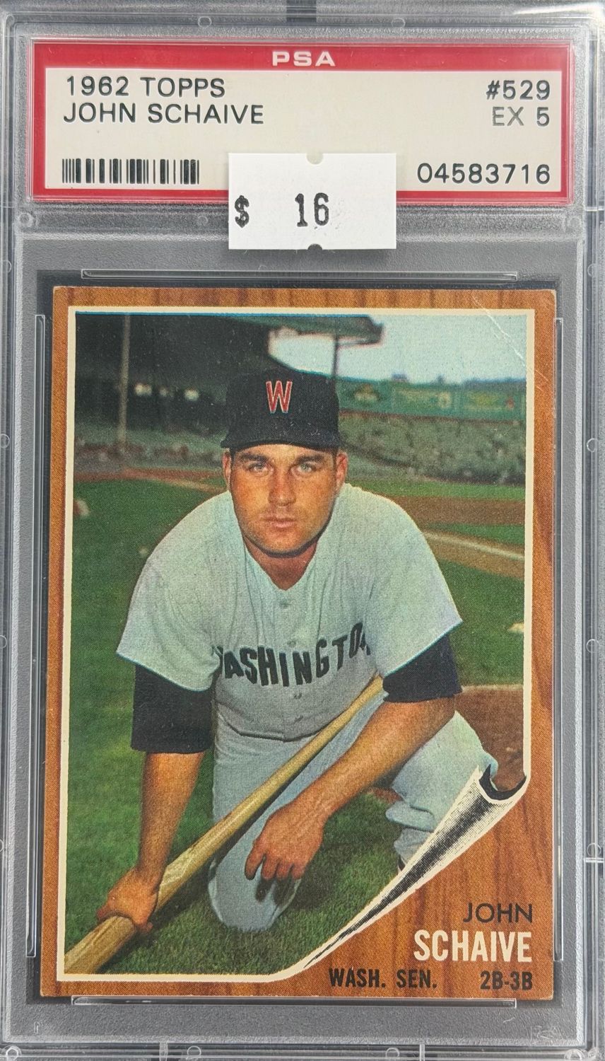 1962 Topps John Schaive #529 PSA 5 (EX) #04583716