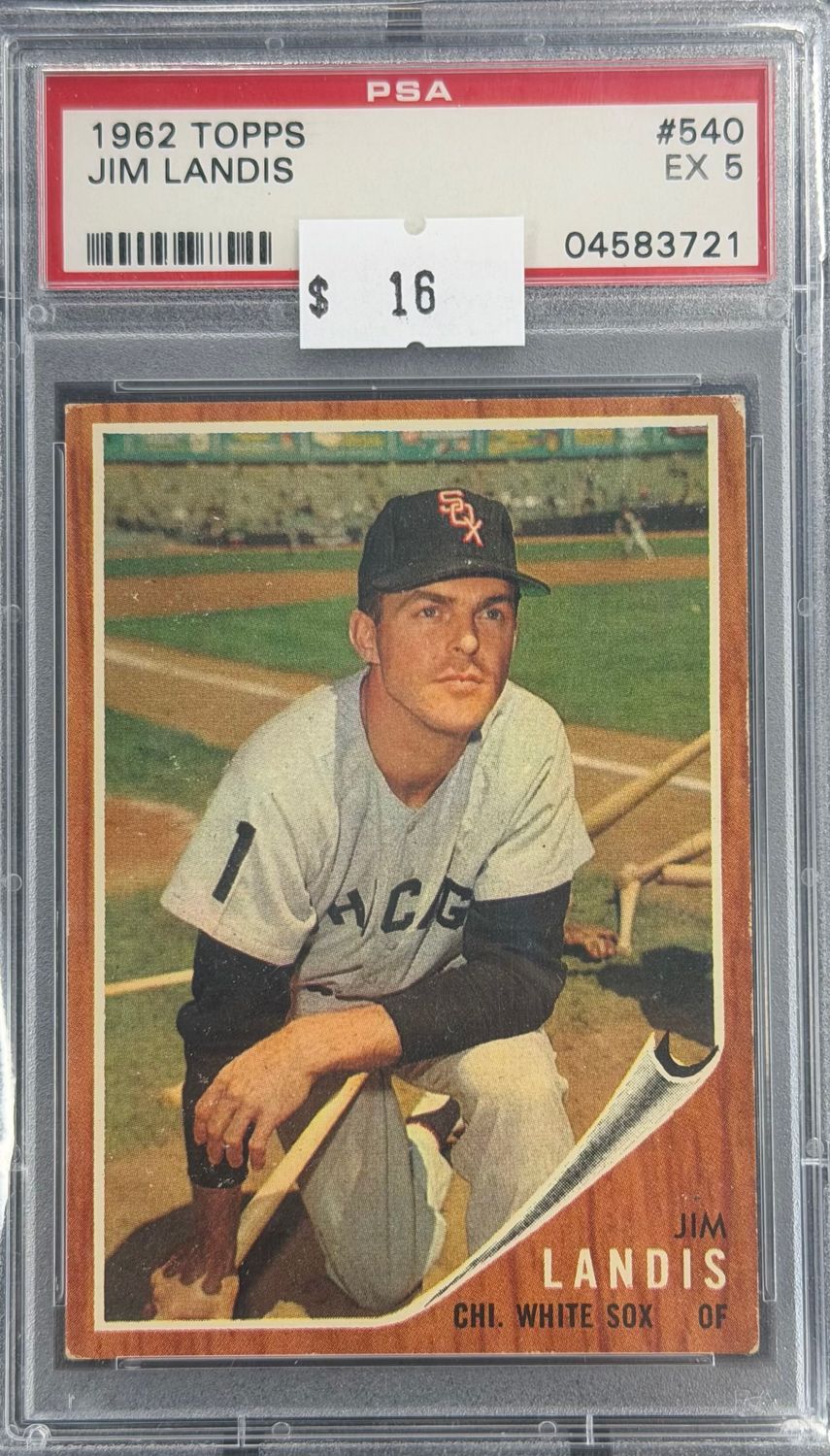 1962 Topps Jim Landis #540 PSA 5 (EX) #04583721
