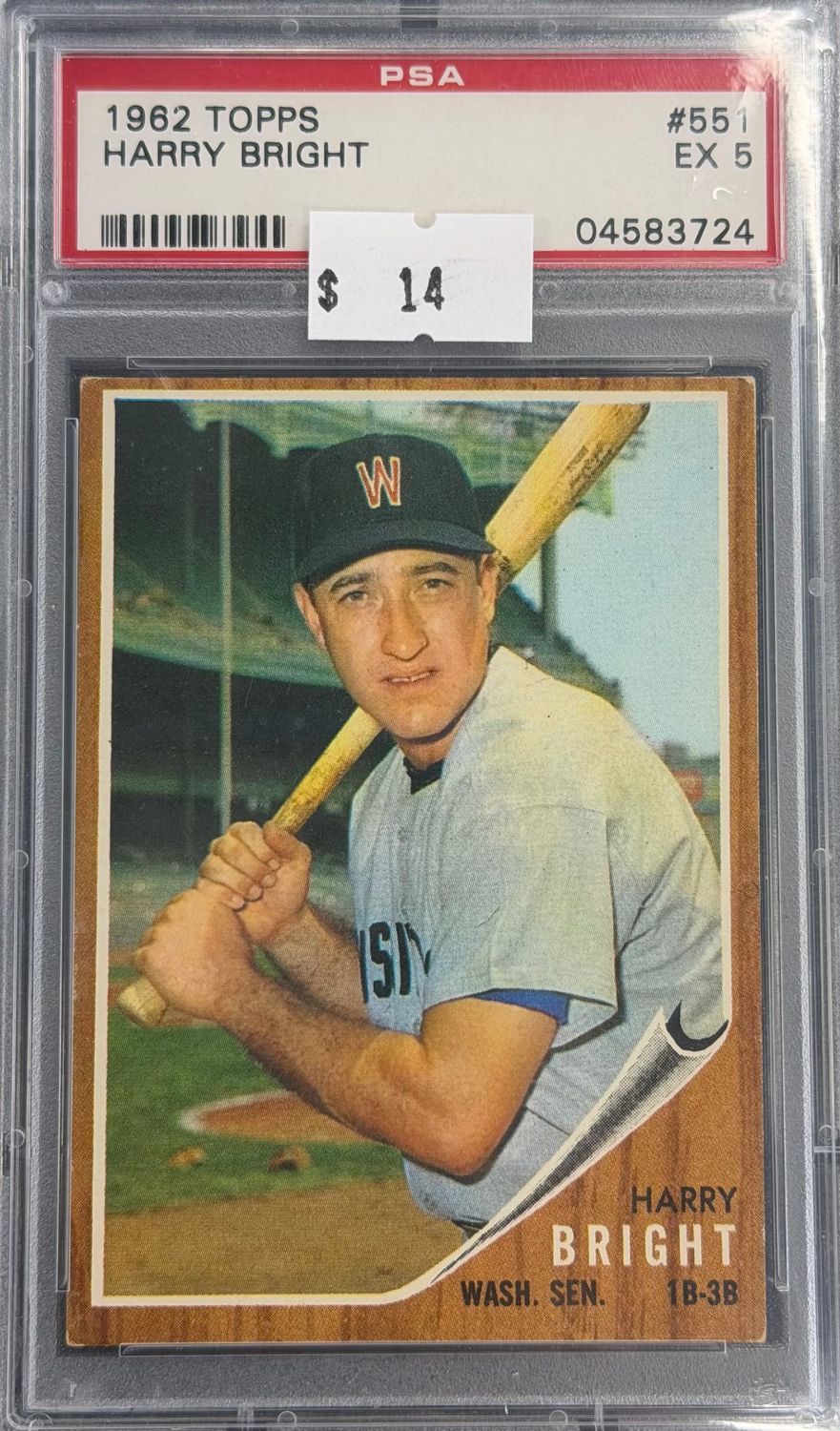 1962 Topps Harry Bright #551 PSA 5 (EX) #04583724