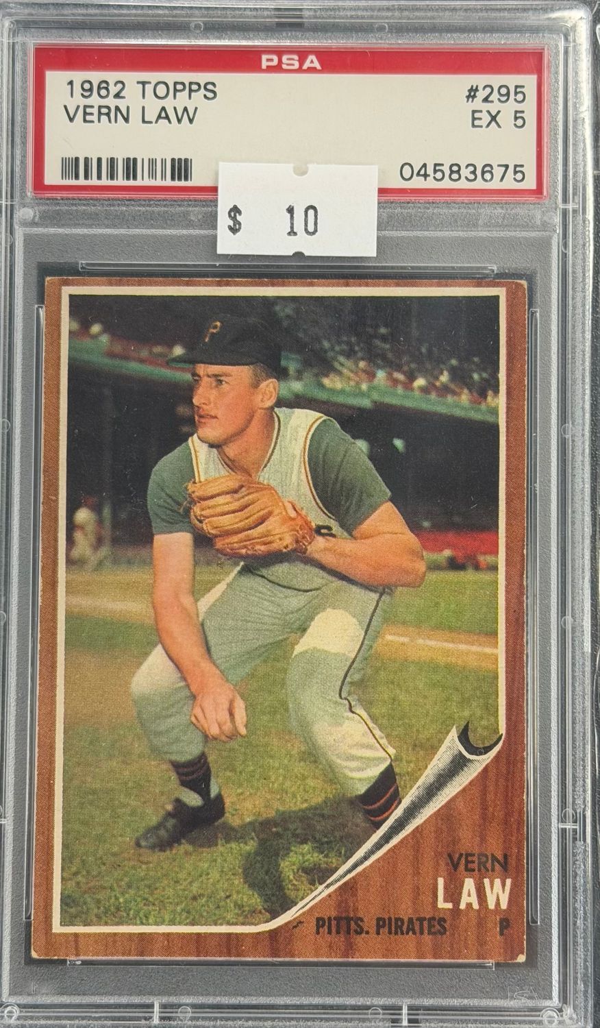 1962 Topps Vern Law #295 PSA 5 (EX) #04583675