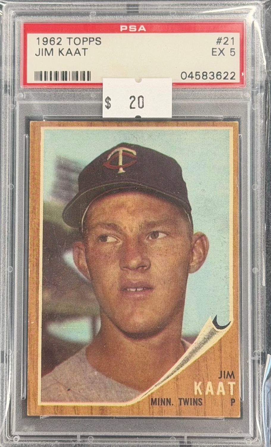 1962 Topps Jim Kaat #21 PSA 5 (EX) #04583622