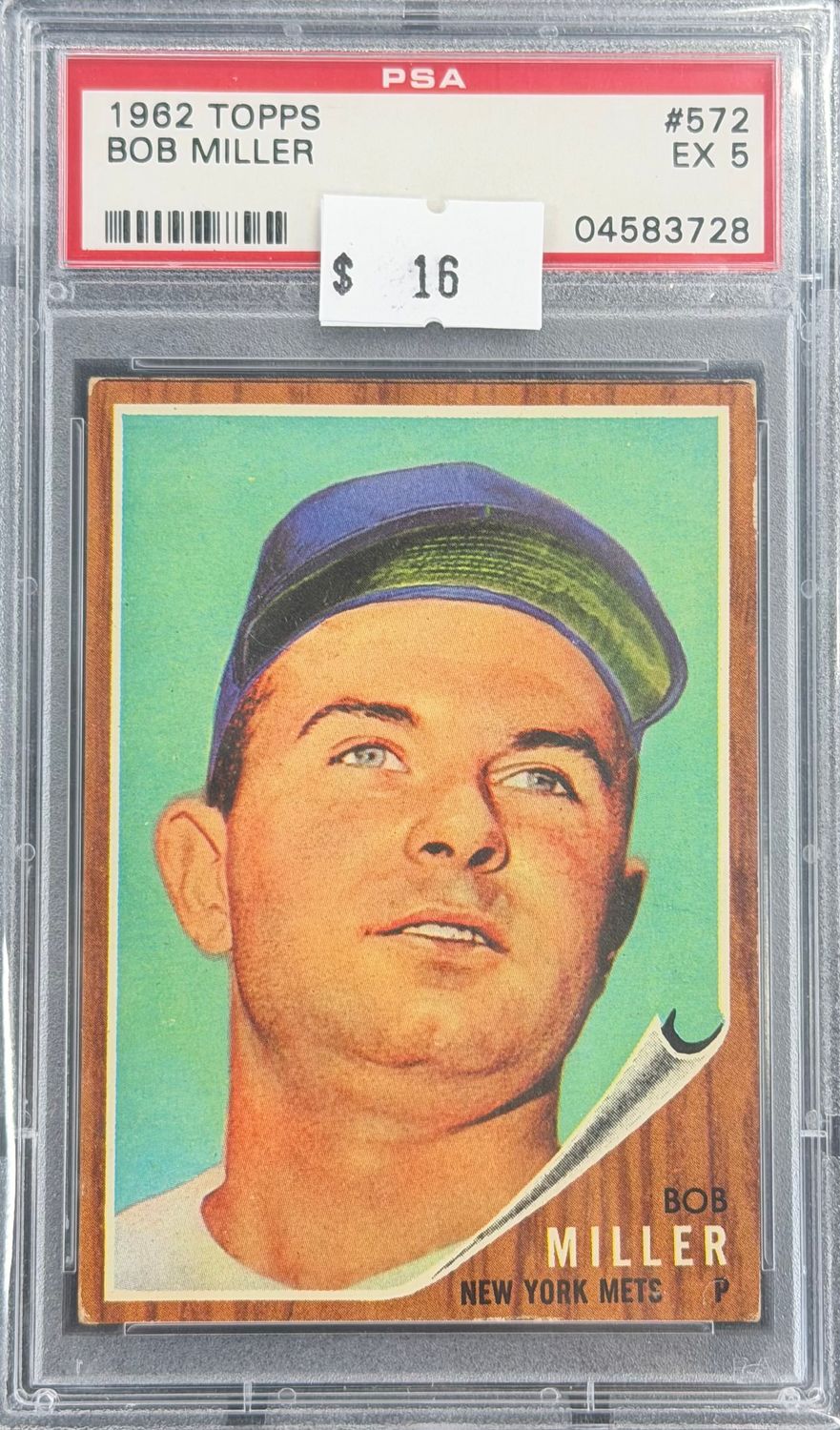 1962 Topps Bob Miller #572 PSA 5 (EX) #04583728