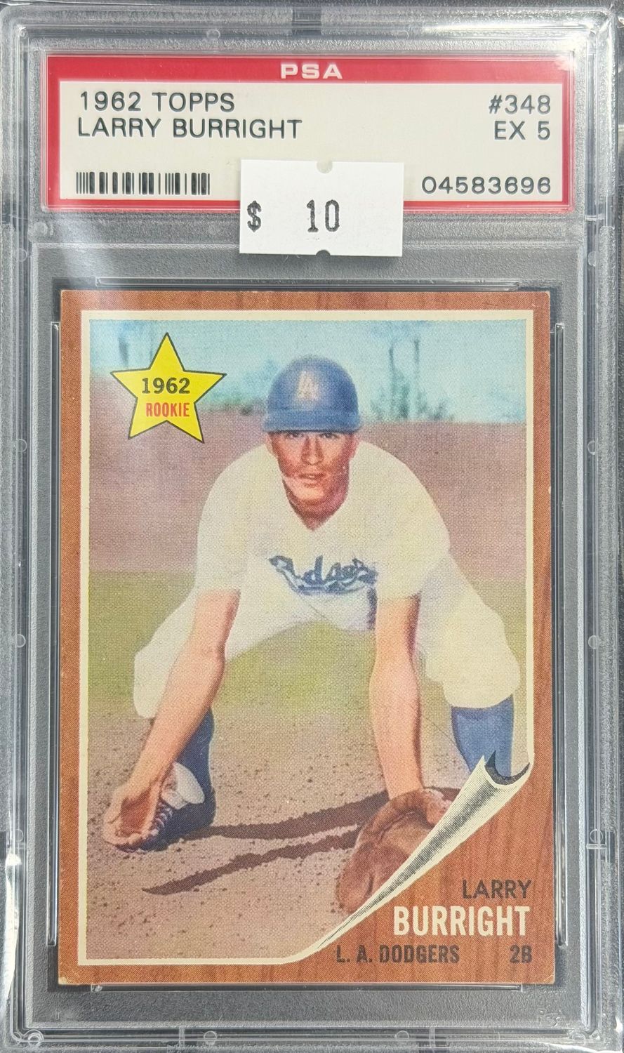 1962 Topps Larry Burright #348 PSA 5 (EX) #04583696