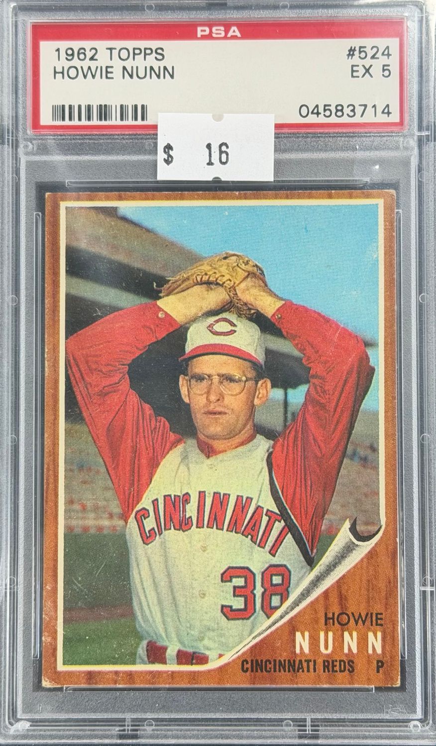 1962 Topps Howie Nunn #524 PSA 5 (EX) #04583714