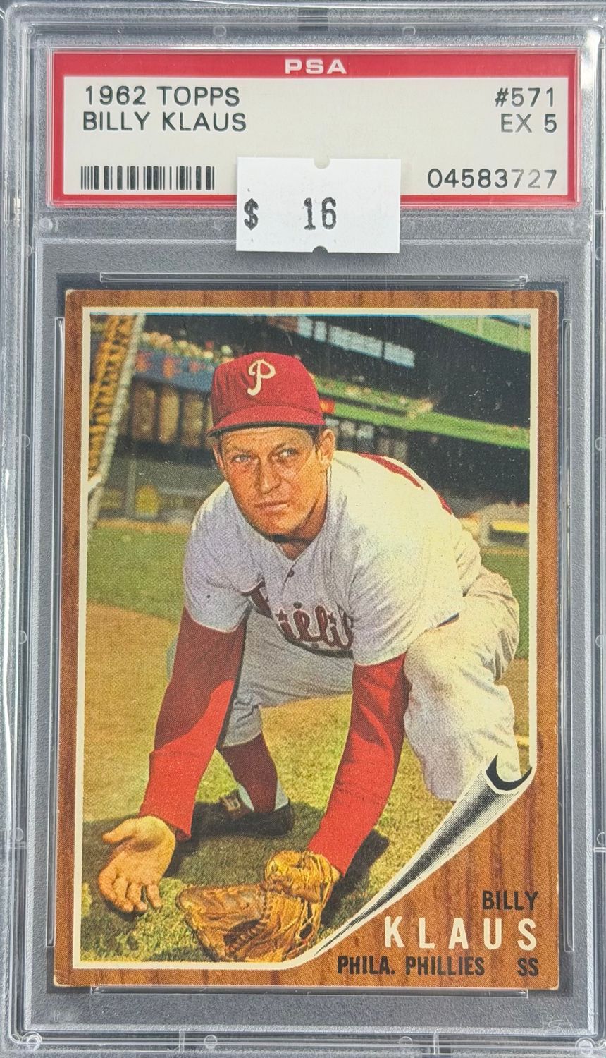 1962 Topps Billy Klaus #571 PSA 5 (EX) #04583727