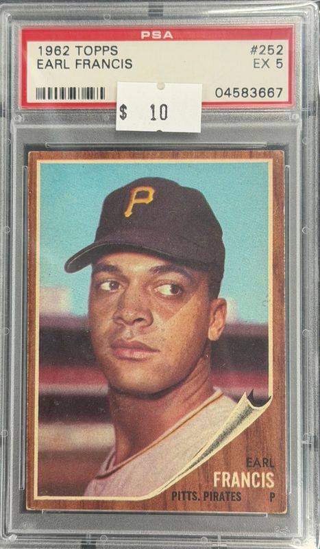1962 Topps Earl Francis #252 PSA 5 (EX) #04583667