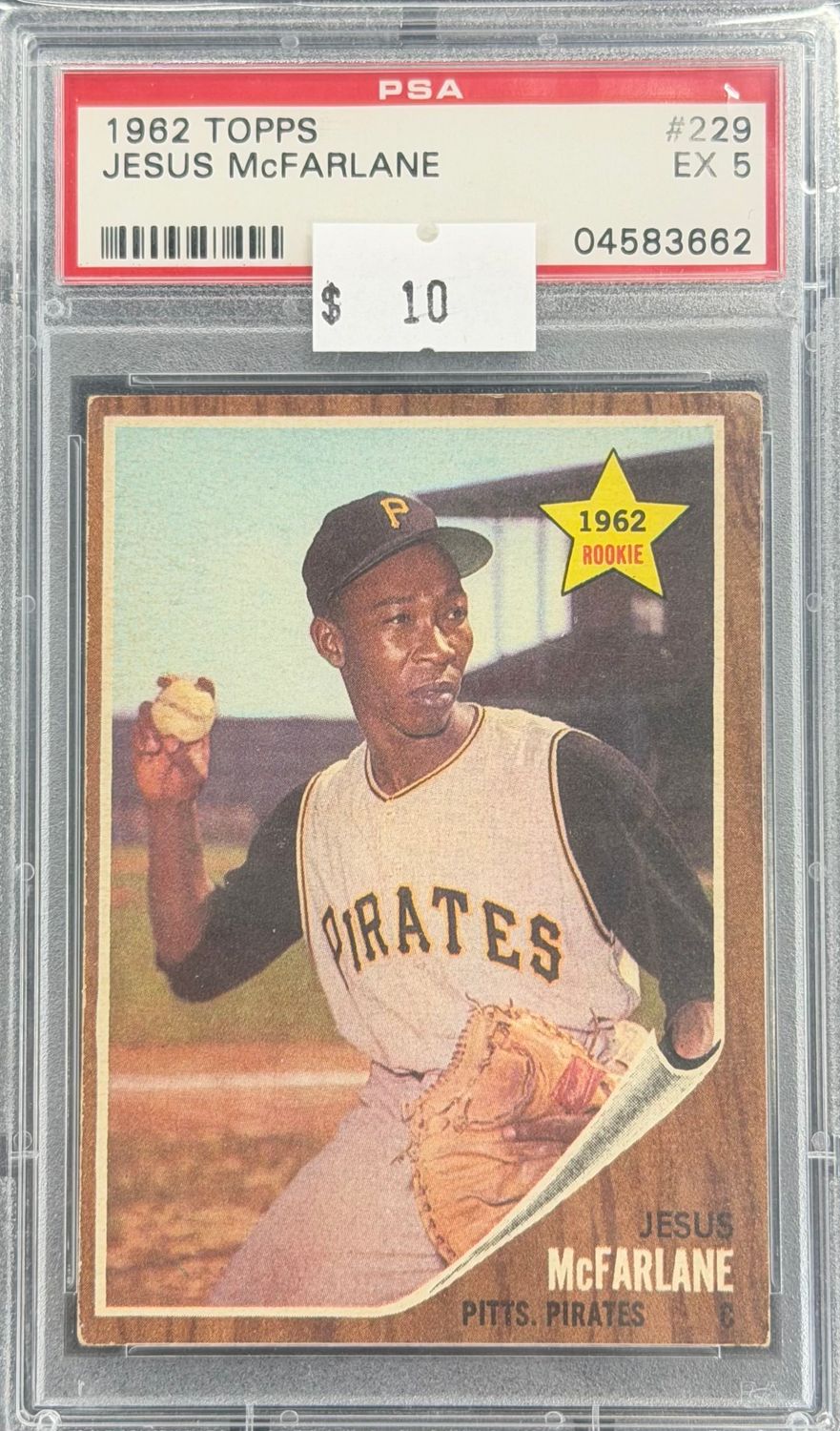 1962 Topps Jesus McFarlane #229 PSA 5 (EX) #04583662