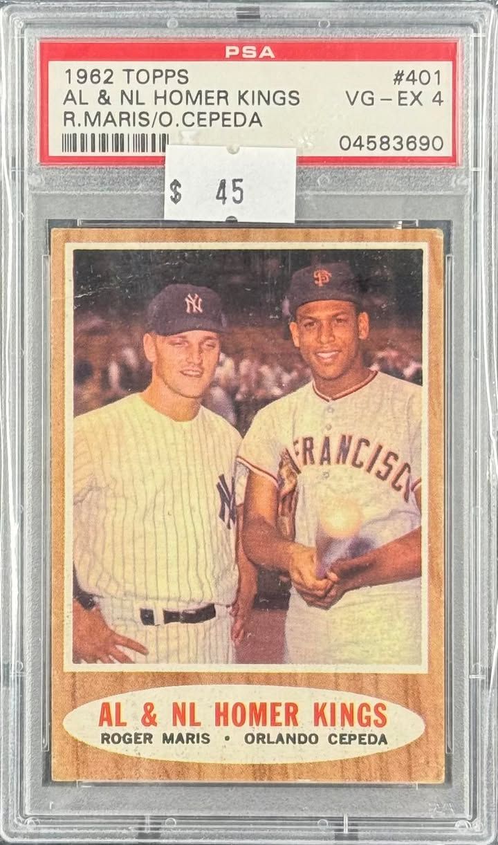 1962 Topps AL &amp; NL Homer Kings #401 PSA 4 (VG-EX) #04583690