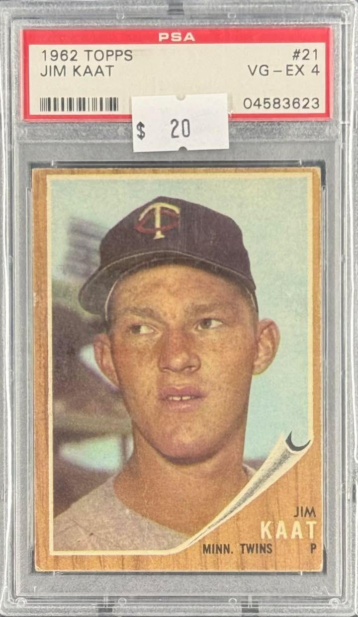 1962 Topps Jim Kaat #21 PSA 4 (VG-EX) #04583623