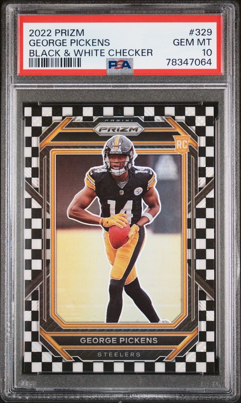 2022 Prizm George Pickens #329 Black &amp; White Checker PSA 10 (GEM MT) #78347064