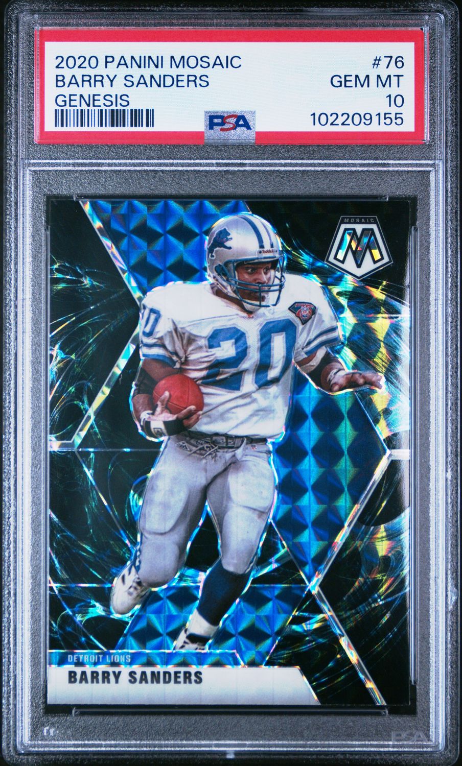 2020 Panini Mosaic Barry Sanders #76 Genesis PSA 10 (GEM MT) #102209155