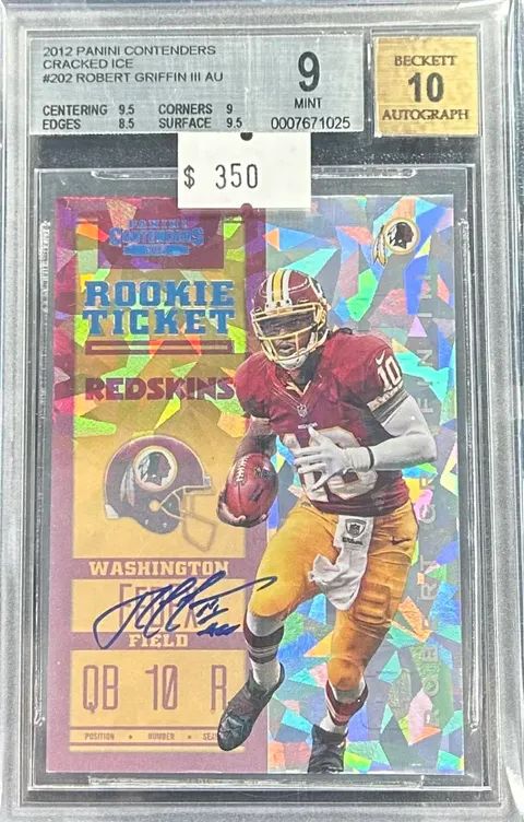 2012 Panini Contenders Robert Griffin III #202 Cracked Ice Auto BGS 9 (MINT) #0007671025