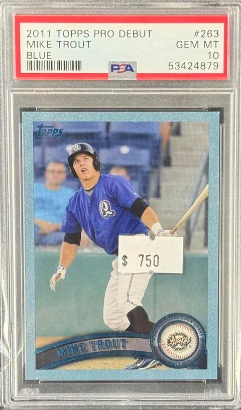 2011 Topps Pro Debut Mike Trout #263 Blue PSA 10 (GEM MT) #53424879