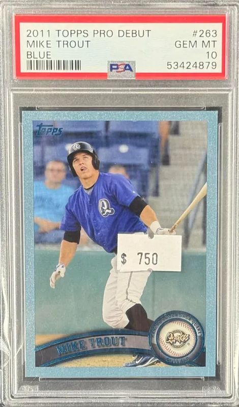 2011 Topps Pro Debut Mike Trout #263 Blue PSA 10 (GEM MT) #53424879
