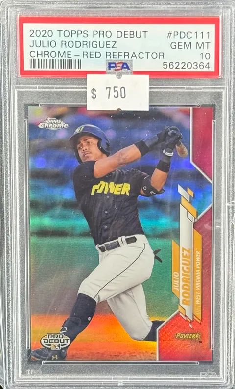 2020 Topps Pro Debut Julio Rodriguez #PDC111 Chrome Red Refractor PSA 10 (GEM MT) #56220364