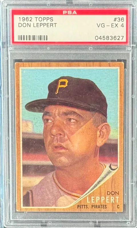 1962 Topps Don Leppert #36 PSA 4 (VG-EX) #04583627