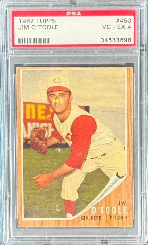 1962 Topps Jim O' Toole #450 PSA 4 (VG-EX) #04583698