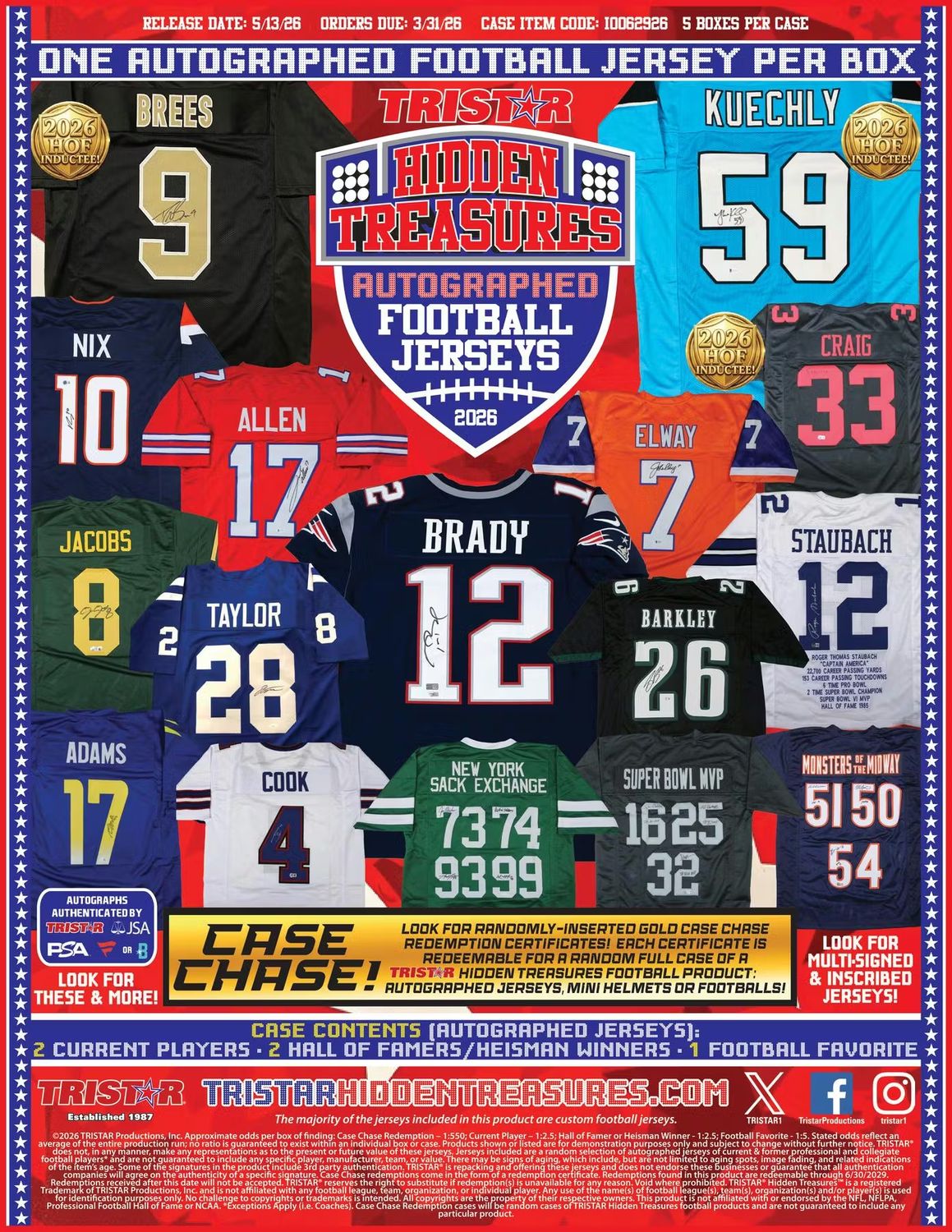 2026 TRISTAR Hidden Treasures Autographed Football Jersey