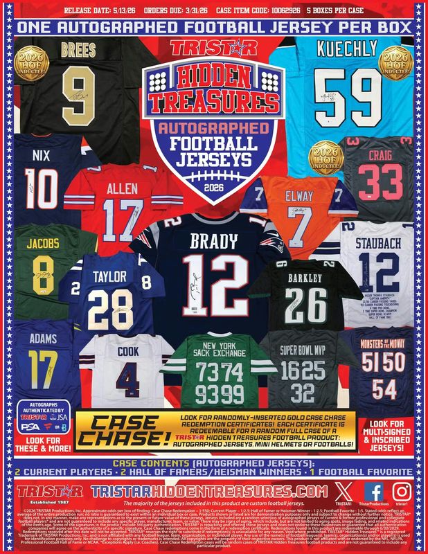 2026 TRISTAR Hidden Treasures Autographed Football Jersey