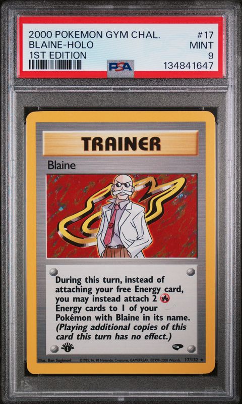2000 Pokemon Gym Challenge Blaine 1st Edition Holo #17 PSA 9 (MINT) #134841647