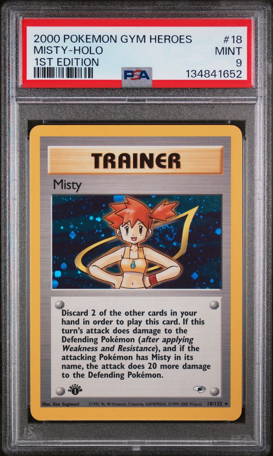 2000 Pokemon Gym Heroes Misty 1st Edition Holo #18 PSA 9 (MINT) #134841652