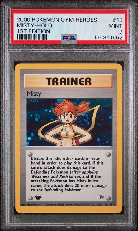 2000 Pokemon Gym Heroes Misty 1st Edition Holo #18 PSA 9 (MINT) #134841652