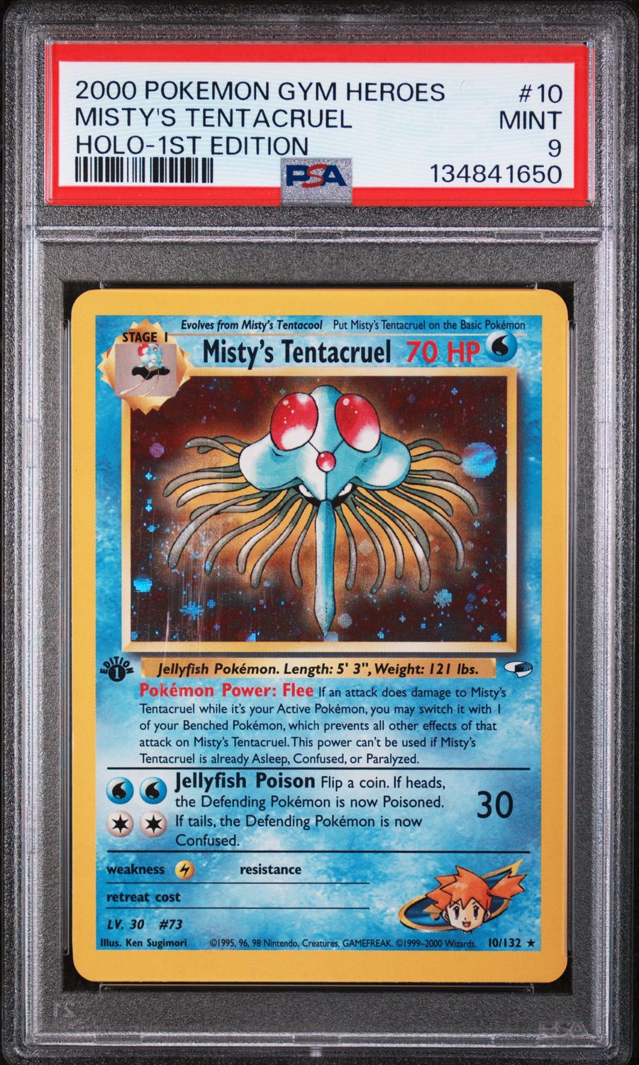 2000 Pokemon Gym Heroes Misty's Tentacruel 1st Edition Holo #10 PSA 9 (MINT) #134841650