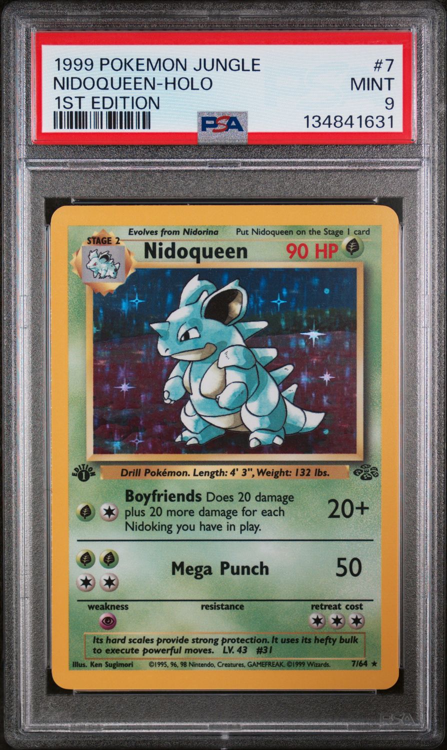 1999 Pokemon Jungle Nidoqueen 1st Edition Holo #7 PSA 9 (MINT) #134841631